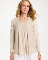 Knit Sequin Cardigan Smokey Taupe - Chico's