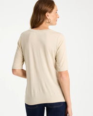 Knit Sequin Elbow Tee Topaz Smoke - Chico's