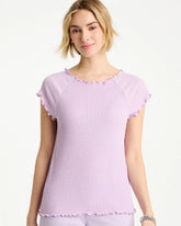 Textured Knit Lettuce Raglan Tee Orchid Mist - Chico's