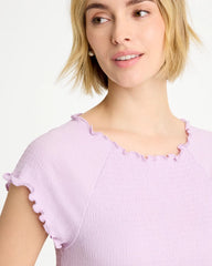 Textured Knit Lettuce Raglan Tee Orchid Mist - Chico's