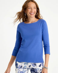 Pima 3/4 Sleeve Tee Amparo Blue - Chico's