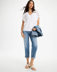 Burnout Floral Tee Alabaster - Chico's