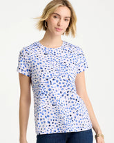 Murano Cotton Stretch Cap Sleeve Tee Amparo Blue - Chico's