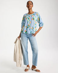 Cotton Voile Printed Blouse Bondi Blue - Chico's