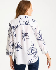 No Iron™ Linen Amalfi Shirt Passport Blue - Chico's