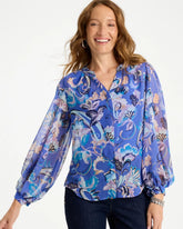 Georgette Paisley Blouse Amparo Blue - Chico's