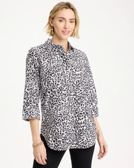 No Iron™ Stretch Printed Popover Black - Chico's