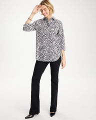 No Iron™ Stretch Printed Popover Black - Chico's