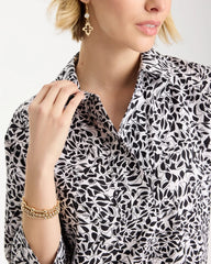 No Iron™ Stretch Printed Popover Black - Chico's