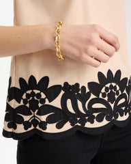 Applique Embellished Sleeveless Top Tan Bisque - Chico's