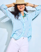 No Iron™ Linen Striped Shirt Oceano - Chico's