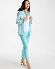 No Iron™ Linen Striped Shirt Oceano - Chico's
