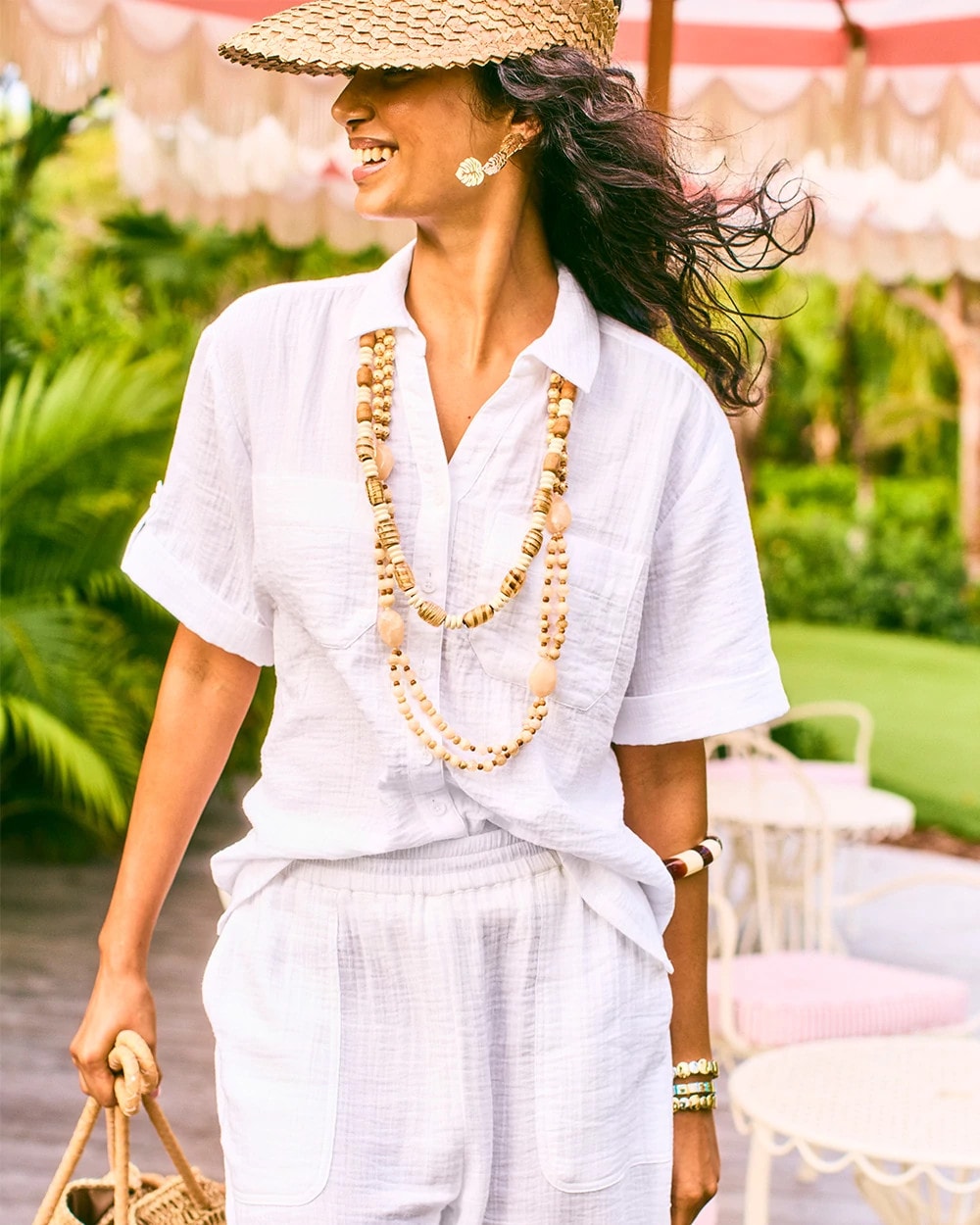 Cotton Gauze Camp Shirt Alabaster - Chico's