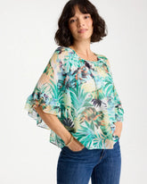 Printed Georgette Swing Blouse Topanga Green - Chico's