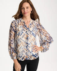 Georgette Printed Blouse Passport Blue - Chico's