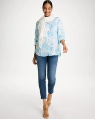 Tie-Dye No Iron Linen Shirt Blue Haven - Chico's