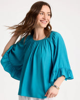 Georgette Swing Blouse Lagoon Blue - Chico's