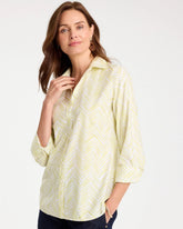 Chevron No Iron Stretch Shirt Soft Lime - Chico's