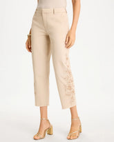Relaxed Embroidered Fray Crop Pant Pale Sand - Chico's