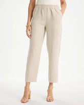 Linen Straight Tapered Ankle Pants Oatmeal - Chico's