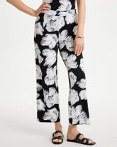 Travelers™ Knit Abstract Floral Cropped Pants Black - Chico's