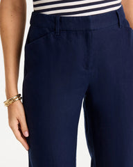 Linen Fly Front Pants Passport Blue - Chico's