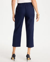 Embroidered Linen Fly Front Pants Passport Blue - Chico's