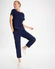 Zenergy® French Terry Cropped Pants Passport Blue - Chico's