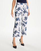 Piped Linen Fly Front Pants Passport Blue - Chico's