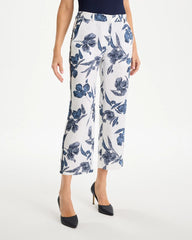 Piped Linen Fly Front Pants Passport Blue - Chico's