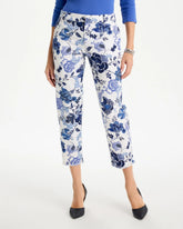 Printed Relaxed Boyfriend Chino Fray Crop Pants Alabaster - Chico's