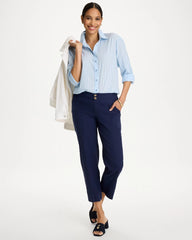 Relaxed Linen Crop Pant Passport Blue - Chico's