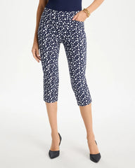Brigitte™ Slim Printed Pull-On Capri Pant Passport Blue - Chico's