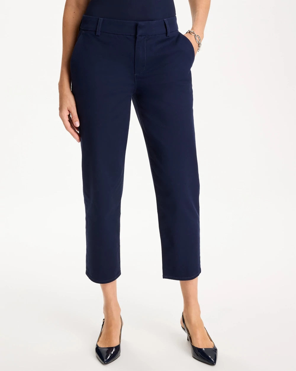 Relaxed Boyfriend Chino Crop Pants Passport Blue - Chico's