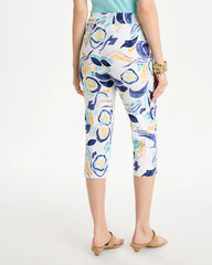 Brigitte™ Slim Handpainted Pull-On Capri Passport Blue - Chico's
