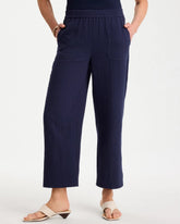 Cotton Gauze Tapered Crop Pant Passport Blue - Chico's