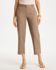 Linen Fly Front Pants Topaz Smoke - Chico's
