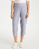 Zenergy® Striped Gauze Cropped Pants Blue - Chico's
