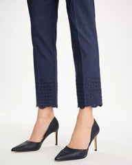 Brigitte™ Slim Embroidered Pull-On Crop Pant Indigo - Chico's
