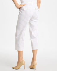 Sandstone Striped Emme Sateen Straight Capri Pants Alabaster - Chico's