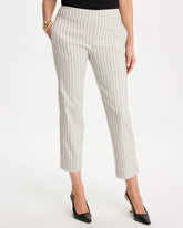 Striped Straight Crop Pant Black - Chico's
