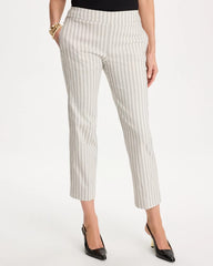 Striped Straight Crop Pant Black - Chico's