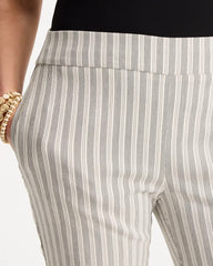 Striped Straight Crop Pant Black - Chico's