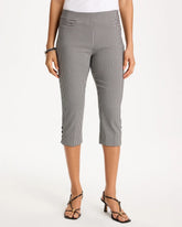 Brigitte™ Slim Gingham Pull-On Capri Pant Black - Chico's