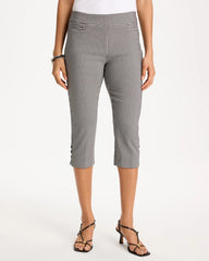 Brigitte™ Slim Gingham Pull-On Capri Pant Black - Chico's
