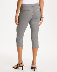 Brigitte™ Slim Gingham Pull-On Capri Pant Black - Chico's