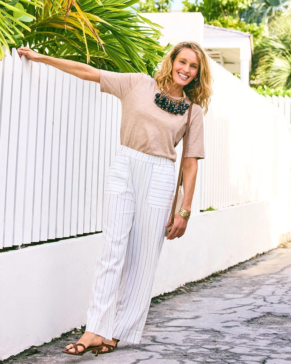 Pinstriped Linen-Cotton Crop Pant Natural - Chico's