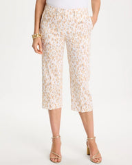 Animal Print Emme Sateen Straight Capri Pants Mocha Mousse - Chico's