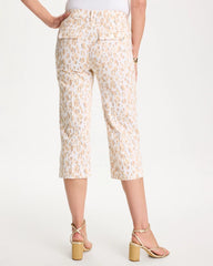 Animal Print Emme Sateen Straight Capri Pants Mocha Mousse - Chico's