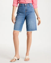 Boyfriend Frayed Jean Shorts Aquaria Indigo - Chico's